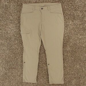 Eddie‎ Bauer Pants Women's 12 Tan Travel Sightscape Horizon Roll Up Convertible